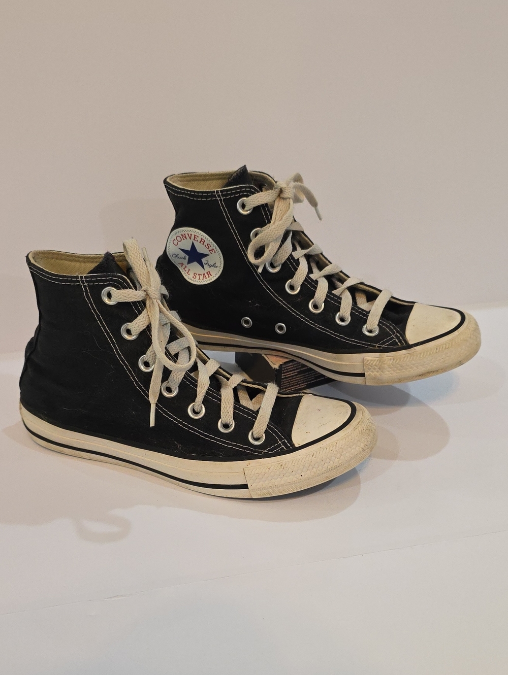 Converse All Star Women's High Top Canvas Sneakers - Black & White Size 7